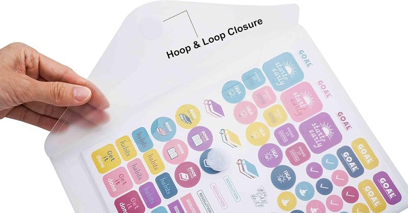 YESSART 9x7 Clear Plastic Envelopes Hook Loop Closure Receipt Stickers Storage Holder 10 Pack - Image 3